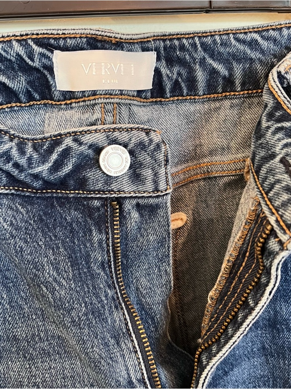 Vervet High Rise Wide Leg Baggy Denim Blue Jeans Womens Size 32 Stretch Cotton - Picture 4 of 8